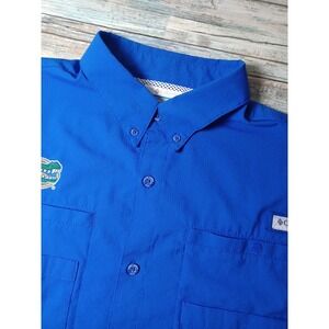 Columbia Omni-Shade Men's Short Sleeve Button-Down Florida Gators Fishing Shirt